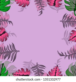 Pattern illustration of tropical leaves