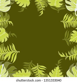 Pattern illustration of tropical leaves