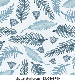Pattern illustration of tropical leaves