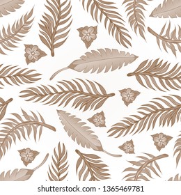Pattern illustration of tropical leaves