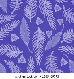 Pattern illustration of tropical leaves