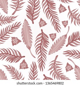 Pattern illustration of tropical leaves