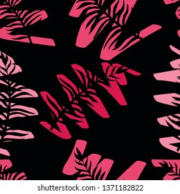 Pattern illustration of tropical leaves