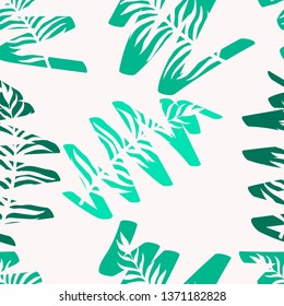 Pattern illustration of tropical leaves