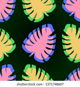 Pattern illustration of tropical leaves