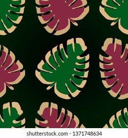 Pattern illustration of tropical leaves