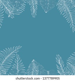 Pattern illustration of tropical leaves