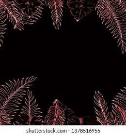 Pattern illustration of tropical leaves