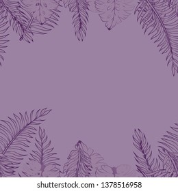 Pattern illustration of tropical leaves