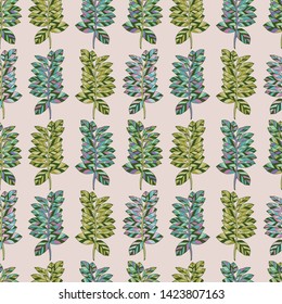 Pattern illustration of tropical leaves