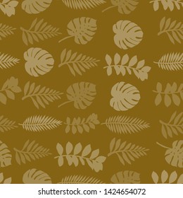 Pattern illustration of tropical leaves and monstera leaves