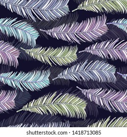 Pattern illustration of tropical palm leaves