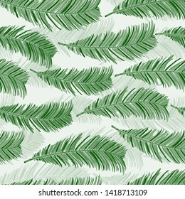 Pattern illustration of tropical palm leaves
