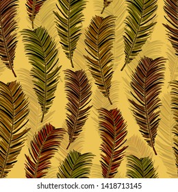 Pattern illustration of tropical palm leaves