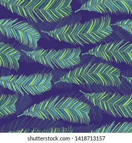 Pattern illustration of tropical palm leaves
