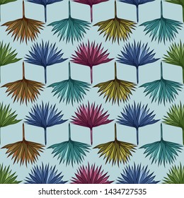 Pattern illustration of tropical palm leaves