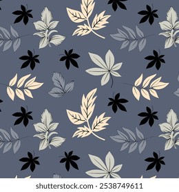 Pattern illustration of tropical palm leaves and monsters leaves
