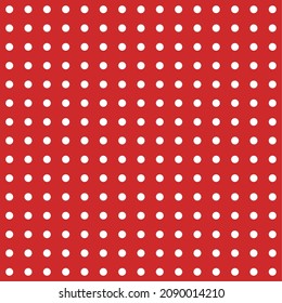 Pattern illustration of white polka dots on a red background.