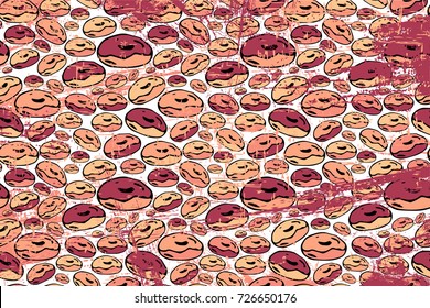 pattern with illustrations donut. For food lovers. colored form to the cafe. It can be used for packaging, invitations, holiday greeting card, the image on a t-shirt, etc.h