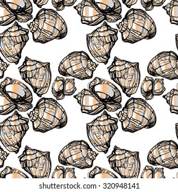  pattern with the image of a cockleshell