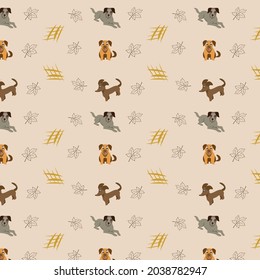 Patrón con la imagen de perros para el vivero. Patrón de perro para papel de pared, cubiertas, textiles, papel de embalaje