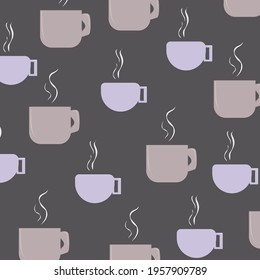 Pattern with the image of mugs with coffee