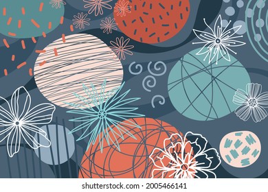 Pattern image on graphic and floral background. Illustrations and vectors
