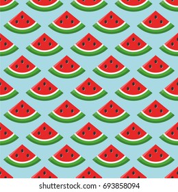 Pattern image of a piece of watermelon on a blue background