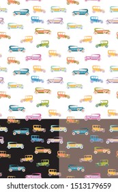 Pattern with the image of retro cars, design for boys.