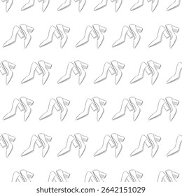 pattern with the image of two fashionable high-heeled shoes on a white isolated background