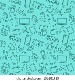 Pattern with images of household appliances 