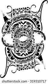 the pattern of imagination line art design for card