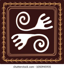 pattern with imitation of elements of rock art