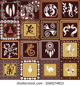pattern with imitation of elements of rock art