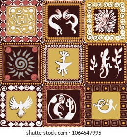pattern with imitation of elements of rock art