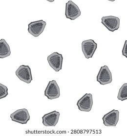 pattern imprint fossil cartoon. bone archaeology, strata geology, ambergris ammonite imprint fossil sign vector