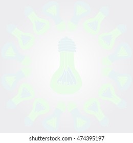 Pattern with  incandescent lamps , doodles. Hand drawn.