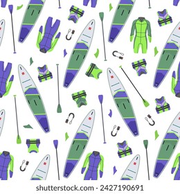 Pattern Inflatable paddle supboard and life jacket