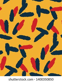 Pattern ink brush blue yellow red leaves petals