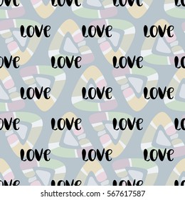 Pattern with the inscription love.