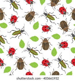pattern with insects, beetles