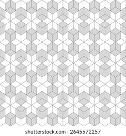 Um padrão de cubos entrelaçados em um design monocromático.