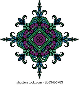 Pattern for invitation to New Year's party or greeting card. Ornament. Vintage ornament.