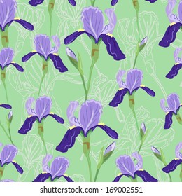 pattern with iris flowers 