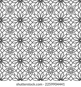 Pattern with Islamic elements. Intersecting straight thick lines form abstract ornaments. Vector background for design.