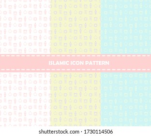 Pattern islamic icon ramadan theme seamless vector can use for background, decoration, wallpaper, banner, or can use any media