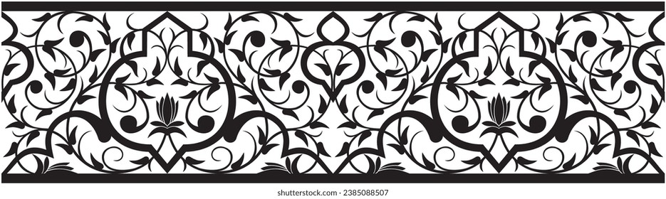 Pattern Islamic ornamental vector graphic design, for ornament on the edge of the frame, perfect for calligraphic decoration frames