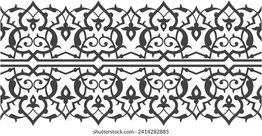 pattern Islamic ornamental vector graphic design, for ornament on the edge of the frame, perfect for calligraphic decoration frames