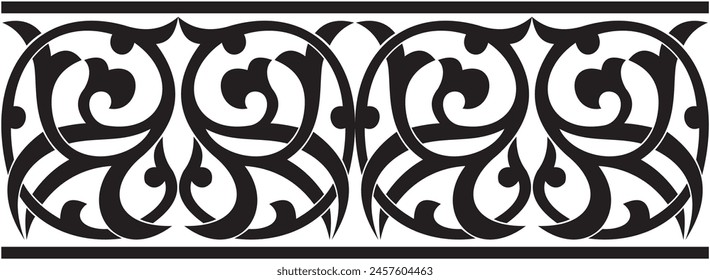 pattern Islamic ornamental vector graphic design, border for ornament on the edge of the frame, black and white color. perfect for calligraphic decoration frames, invitation card.