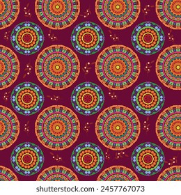 pattern with Islamic ornaments and swirl